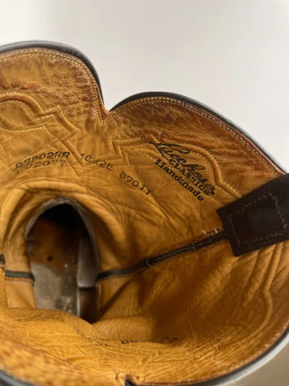 Vintage Lucchese Classics Western Cowboy Boots Brown Leather Men's  10.5 EE Wide